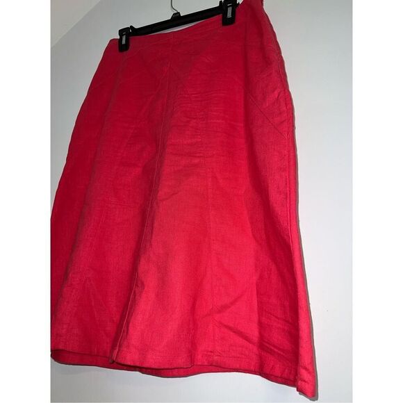 Women’s Pink 100% Linen Midi Skirt - Picture 4 of 8